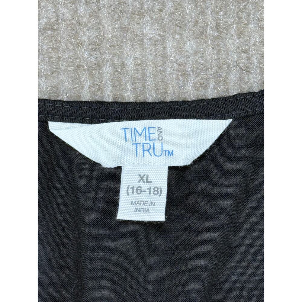 Time and Tru Black Sleeveless Tiered Midi Dress XL - Picture 4 of 9